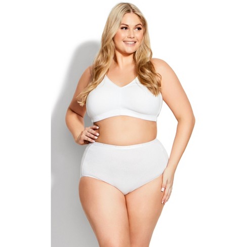 Avenue Body  Women's Plus Size Comfort Cotton No Wire Bra - White