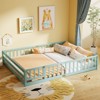 Costway Queen Size Floor Bed with Full Length Safety Guardrails & Door for Boys, Girls Pink/Gray/Natural/Icy Aqua/White/Mint Sky - 4 of 4