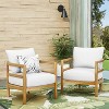 CAVINAS Outdoor Acacia Wood Patio Chairs with Waterproof Deep Seating,Wooden Patio Furniture for Porch,Garden,Balcony - 2 of 4
