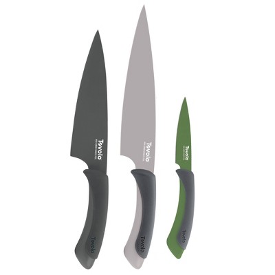 Tovolo Comfort Grip Chef and Paring Knife Set Warm Gray 14017-999