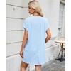 Clearlove Womens Casual Short Sleeve Crewneck T-Shirt Dress  Loose Flowy Mini Dresses with Pockets - 4 of 4