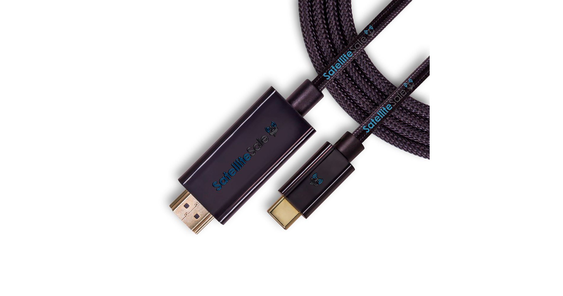 SatelliteSale Digital USB Type C to HDMI Universal Cable Adapter 4K/30Hz Nylon Wire Universal Wire 2160p Black Cord