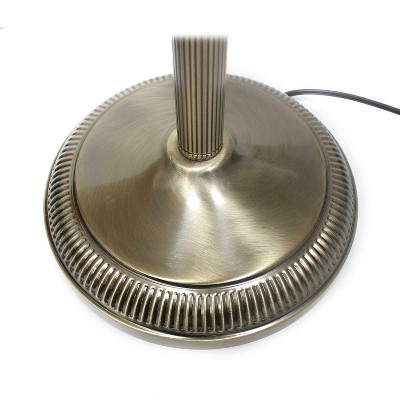 Antique Brass 3-Piece Lamp Set with White Bell Shades