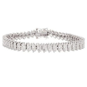 18K Gold Tennis Bracelet with Simulated Diamonds - 1 of 4