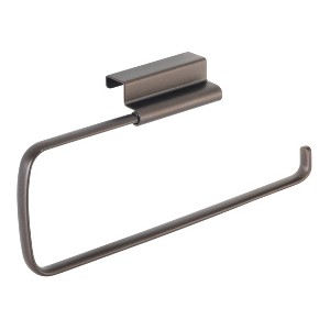 iDESIGN Axis Metal Over The Cabinet Paper Towel Bar for Kitchen Pantry Mudroom Bronze: Hand Wash, Metal, 12" Depth - 1 of 3