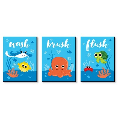 Big Dot Of Happiness Bam Superhero - Kids Bathroom Rules Wall Art - 7.5 X  10 Inches - Set Of 3 Signs - Wash, Brush, Flush : Target