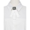 INSPIRE CHIC Women's Velvet Pre-Tied Bowknot Brooch Pin with Rhinestone for Wedding Party - 4 of 4