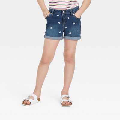 Girls Embroidered Jean Shorts Cat Jack Target