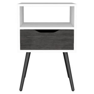 Pamplona Nightstand Smokey Oak/White - Boahaus: Modern Design, Open Shelf, Wood Laminate - 1 of 3