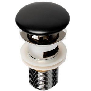ALFI AB8056-BM Black Matte Ceramic Mushroom Top Pop Up Drain for Sinks with Overflow - 1 of 4