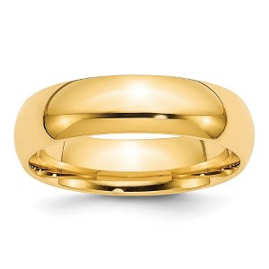 Black Bow Jewelry 2mm to 6mm 14K Yellow Gold Domed Comfort Fit Band - 1 of 4