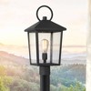 John Timberland Westmont 20 3/4" High Modern Outdoor Post Light Fixture Pole Porch House Exterior Weatherproof Sand Black Aluminum Seeded Glass Shade - 2 of 4