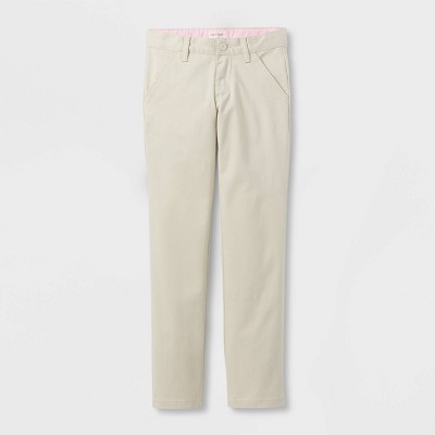Girls' Straight Fit Uniform Chino Pants - Cat & Jack™ Khaki