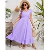 Whizmax Women's Plus Size Summer Dress with Pocket Ruffle Cap Sleeveless V Neck Side Split Long Beach Maxi Dress Purple 3XL - 4 of 4