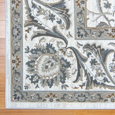 Majestic Ivory and Gray Synthetic 9' x 12' Tufted Area Rug