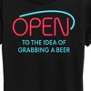 Women's - Instant Message - Open Sign Grabbing Beer Short Sleeve Graphic T-Shirt - 2 of 4