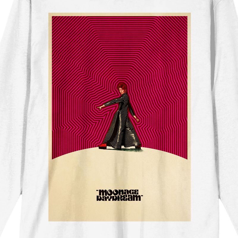 David Bowie Moonage Daydream Crew Neck Long Sleeve White Adult Tee, 2 of 4