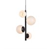 Elegant Lighting Wells 18 inch pendant in black with white shade - 3 of 4