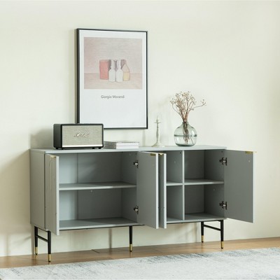 NicBex Buffet Cabinet with Storage, 4-Door Sideboard Cabinet with Adjustable Shelf for Kitchen,Dining Room,Hallway