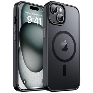 BONGEEK for iPhone 15 Case: for iPhone 14 Case Support Magnetic Charging Military Grade Drop Protection Anti Yellowing Rugged Sturdy (Black) - 1 of 4