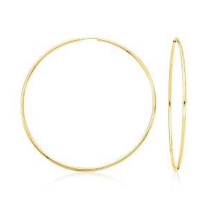Ross-Simons Italian 1.5mm 14kt Yellow Gold Endless Hoop Earrings - 1 of 3