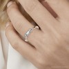 Pompeii3 Emerald Diamond Stackable Wedding Ring Women Anniversary Band 14k Gold Lab Created - 3 of 4
