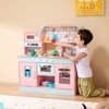 Wooden Play Kitchen Set with Electronic Sounds & LED Lights, Pink - 2 of 4