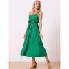 Allegra K Women's Summer Boho Casual Sleeveless Spaghetti Strap Tie Waist Flowy Maxi Sundresses - 2 of 4