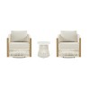 JTH Outdoor Oahu 3-Piece Lounge Chair & Table Patio Conversation Set, Sandy White All-Weather Olefin - 2 of 4