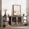 63" Farmhouse TV Stand for 65/75 Inch TV, Industrial Entertainment Center TV Media Console Table with Storage, Mesh Door and Shelves - 2 of 4