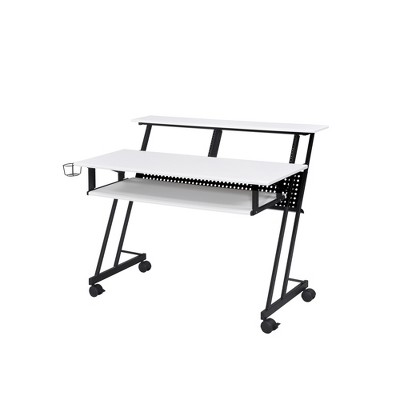 Metal & Synthetic Wood Modern Music Recording Studio Desk with Keyboard Tray