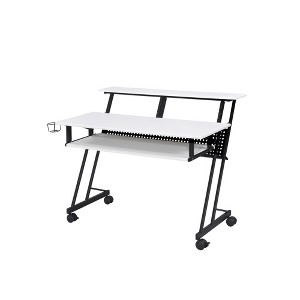 Metal & Synthetic Wood Modern Music Recording Studio Desk with Keyboard Tray - 1 of 4