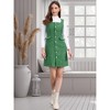 Allegra K Women's Tweed Sleeveless Square Neck Button Up A-Line Pinafore Overall Dress - 4 of 4