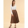 INSPIRE CHIC Women's Party Elastic Waist Metallic Shiny Accordion Pleated Midi Skirt - 3 of 4