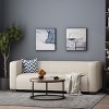 DOMETOUR 75 Inch Modern Loveseat for Living Room Bedroom, Mid Century Fabric Upholstered Couch Rectangular Armrest Sofa - 4 of 4