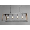 Progress Lighting Trestle 4-Light Island Pendant, Gilded Iron, Geometric Cage, Porcelain Material - 2 of 4