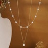 Turandoss Pearl Necklace for Women Trendy, Dainty 18K Gold Layered Pendant Necklace, Bride Bridesmaid Gifts Wedding Birthday, 15+2.5/17+2.5In - 4 of 4