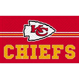 Evergreen NFL Kansas City Chiefs Embossed Mat Cross Hatch Indoor and Outdoor Doormat - 1 of 1