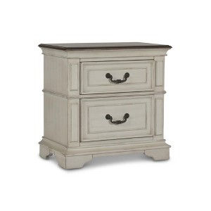 New Classic Furniture,Anastasia Solid Wood Frame Nightstand in Antique White - 1 of 4