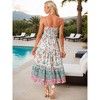 INSPIRE CHIC Women's Summer Spaghetti Strap A-Line Flowy Smocked Midi Boho Floral Sundresses - 3 of 4