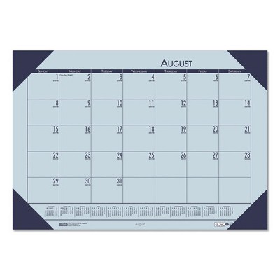 EcoTones Recycled Academic Desk Pad Calendar, 18.5 x 13, Orchid Sheets, Cordovan Corners, 12-Month (Aug to July): 2024-2025