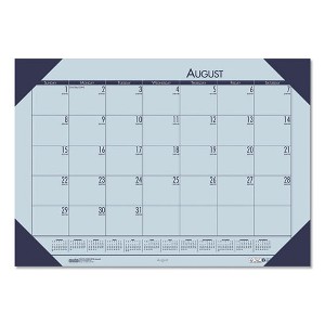 EcoTones Recycled Academic Desk Pad Calendar, 18.5 x 13, Orchid Sheets, Cordovan Corners, 12-Month (Aug to July): 2024-2025 - 1 of 1