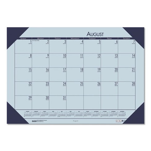 EcoTones Recycled Academic Desk Pad Calendar, 18.5 x 13, Orchid Sheets, Cordovan Corners, 12-Month (Aug to July): 2024-2025 - image 1 of 1