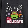 Women's - Teenage Mutant Ninja Turtles - Happy Holidays Lightweight French Terry Wide Neck Long Sleeve Shirt - 2 of 4