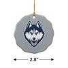 University of Connecticut Huskies Primary Logo Porcelain Scalloped Holiday Christmas Tree Ornament  2.8" (7.1 cm) - 3 of 4