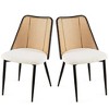 NicBex Set of 2 Dining Chairs with Rattan Backrest Modern Upholstered Padded Seats Side Chair for Dining Room - 4 of 4