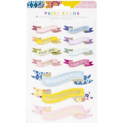 Paige Evans Wonders Dimensional Stickers with Banners, 11pcs
