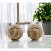 HomeRoots Set of Two Natural Jute Decorative Orb Tabletop Sculpture - 2 of 4