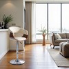 FurniFact,Swivel Bar Stool with Cream Leatherette Seat, Walnut Veneer, and Chrome Base - 4 of 4
