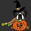 Men's Design By Humans Halloween Boxer Dog By TreeHouses T-Shirt - 2 of 4